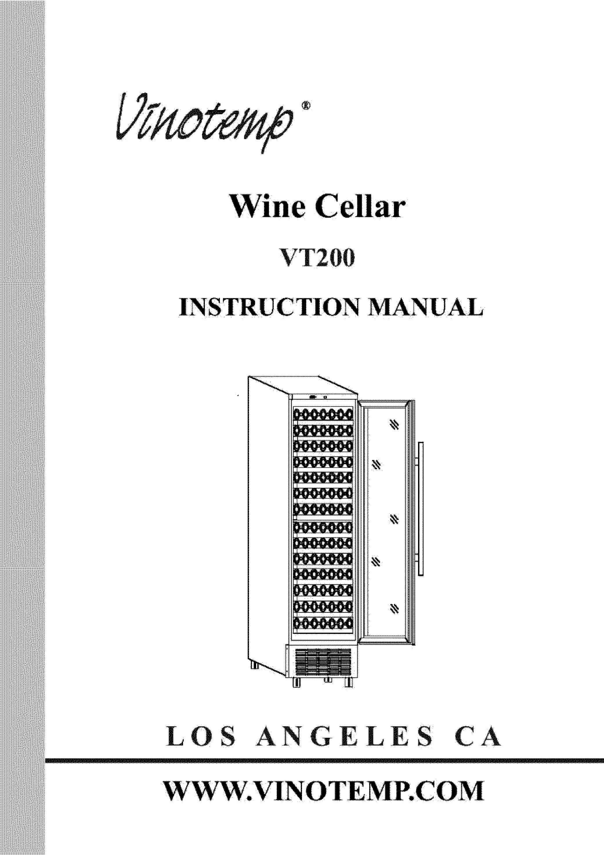 Vinotemp VT200 Wine Cellar Owner's Manual | Manualzz