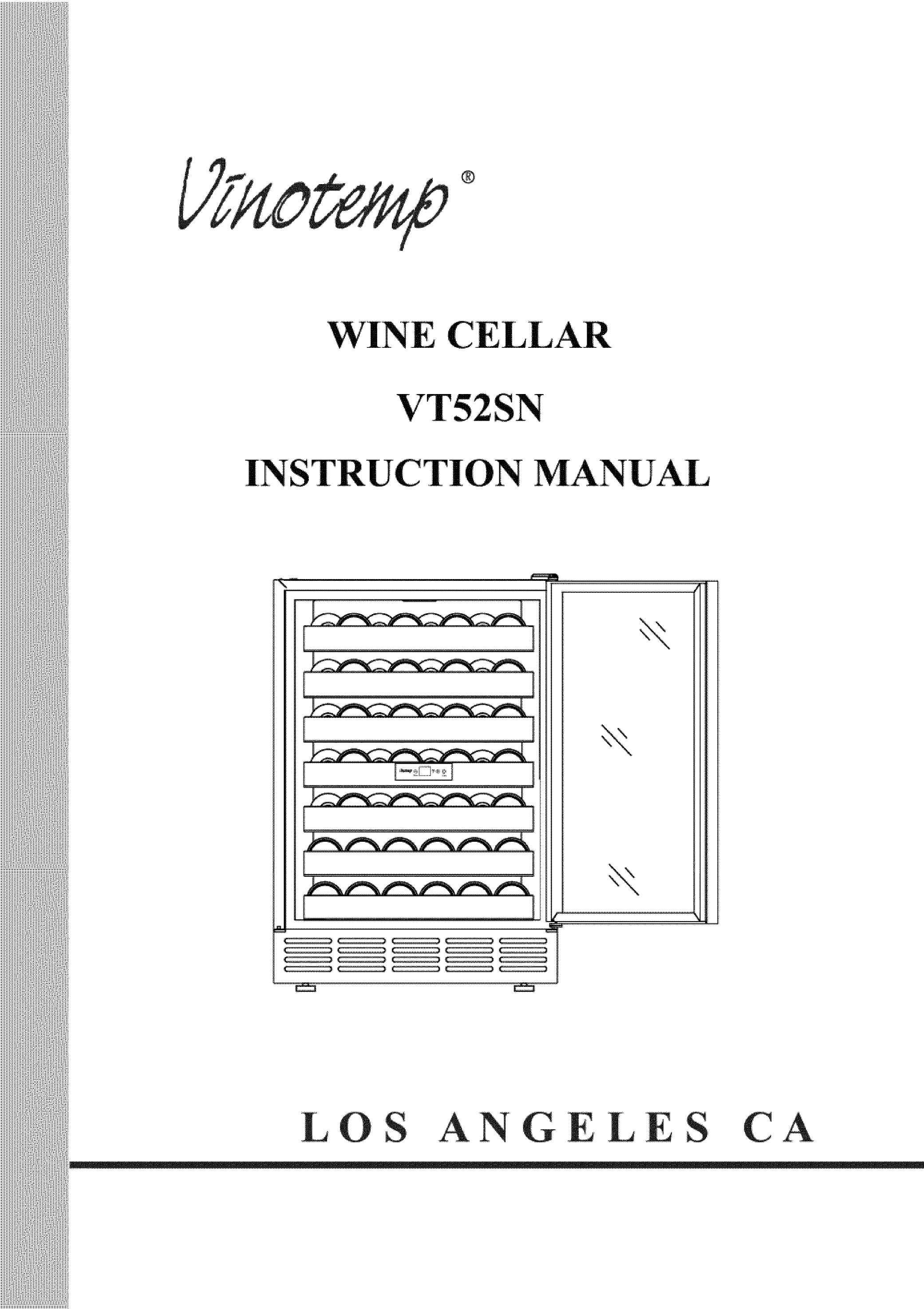 Vinotemp VT52SN Wine Cellar Owner's Manual Manualzz
