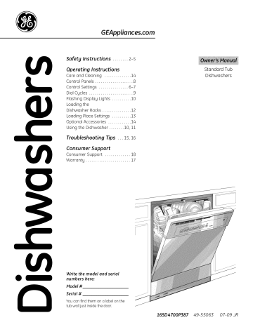 Hotpoint HDA2000T00WW Dishwasher Owner's Manual | Manualzz