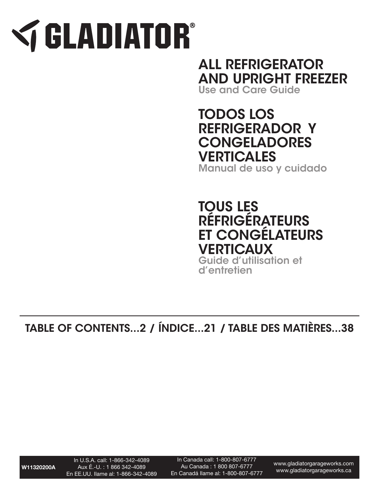 Gladiator Garf30fdgb00 Owner S Manual Manualzz