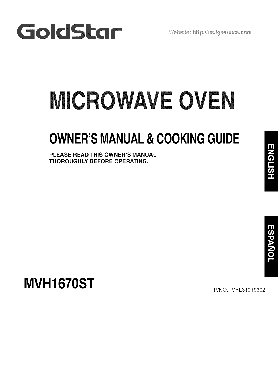 Goldstar MVH1670ST Microwave Owner's Manual Manualzz