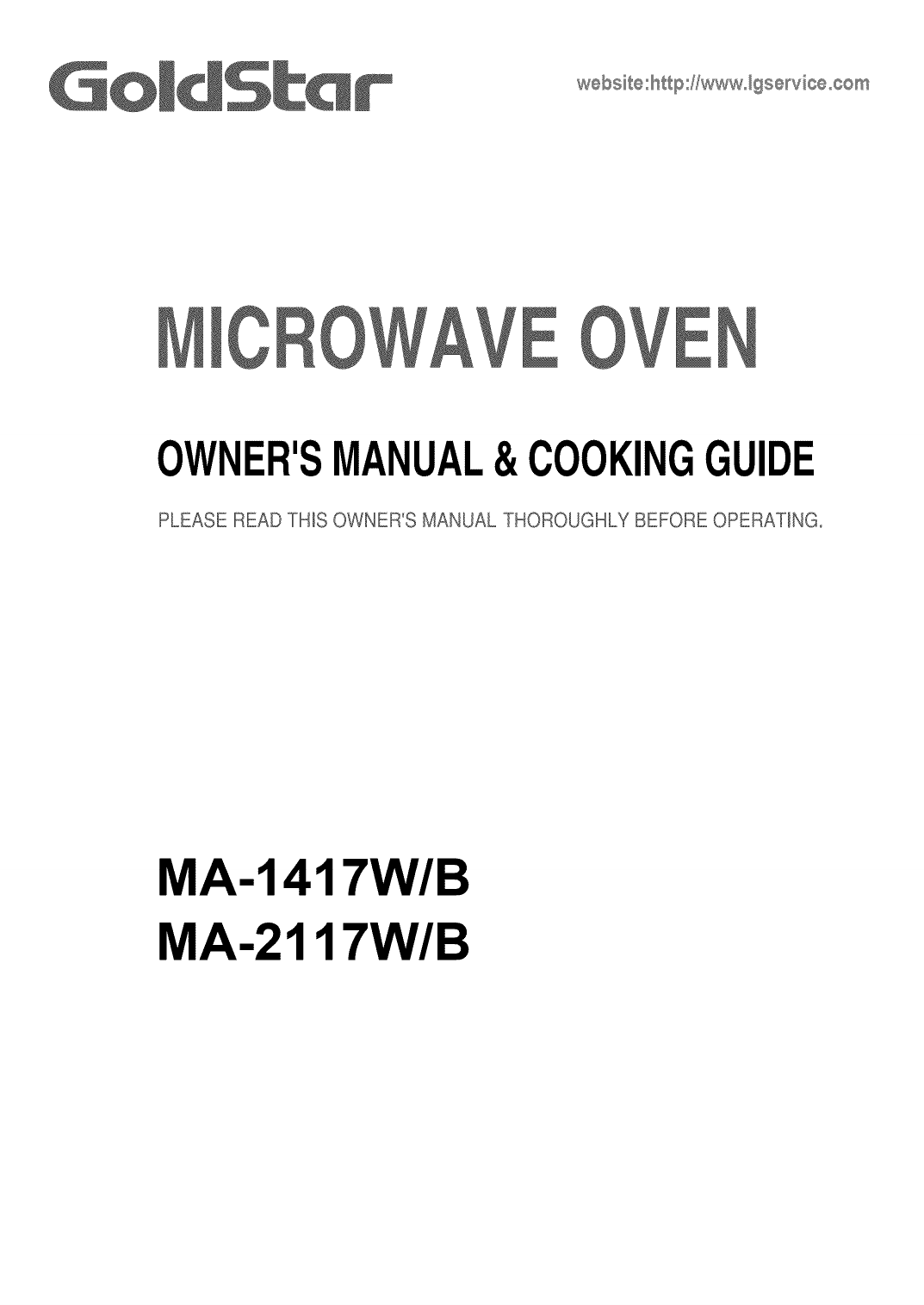 Goldstar MA1417B Microwave Owner's Manual Manualzz