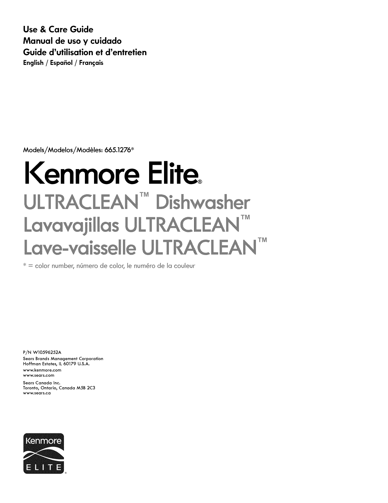 Kenmore Elite 66512769K313 Dishwasher Owner's Manual Manualzz