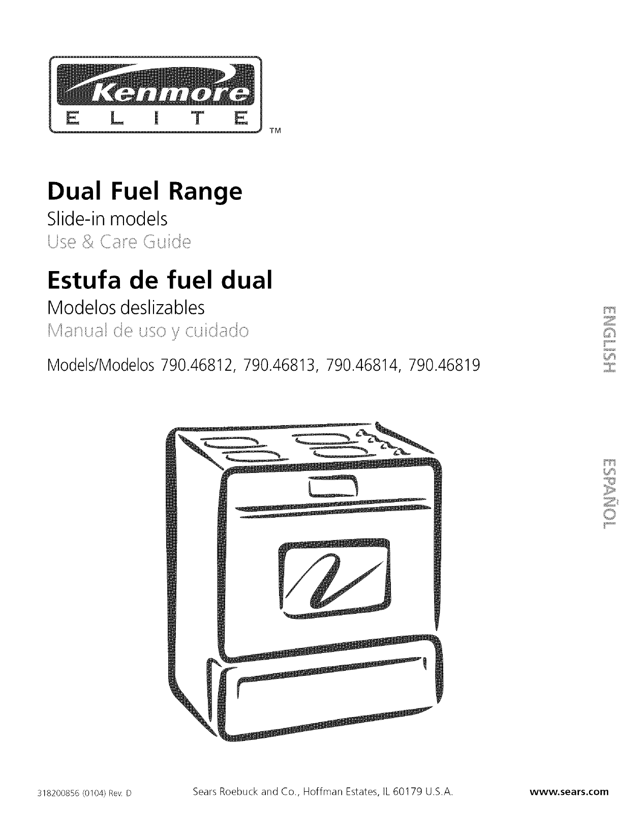 Kenmore Elite 79046819990 Dual-Fuel Slide-In Range Owner's Manual