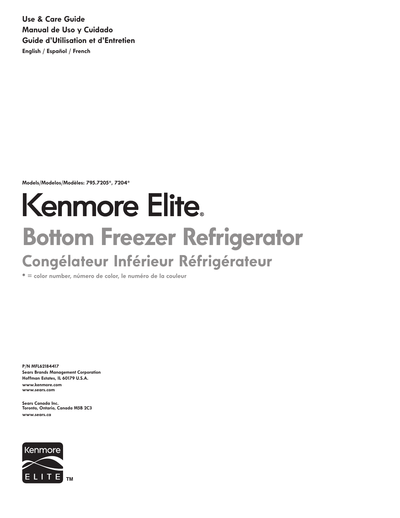 kenmore elite 73165