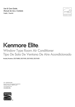 Kenmore Elite 25376150314 Room Air Conditioner Owner's Manual