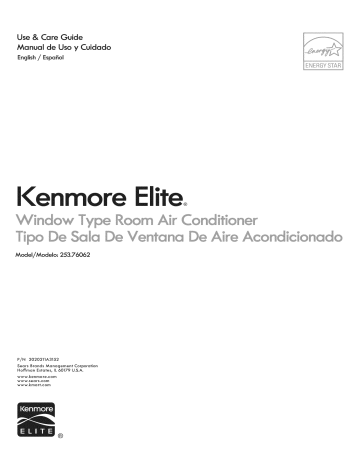 Kenmore Elite 25376062411 Room Air Conditioner Owner's Manual | Manualzz