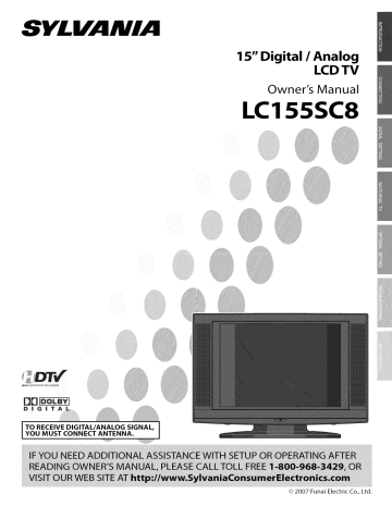 Sylvania LC155SC8 LCD Television Owner's Manual | Manualzz