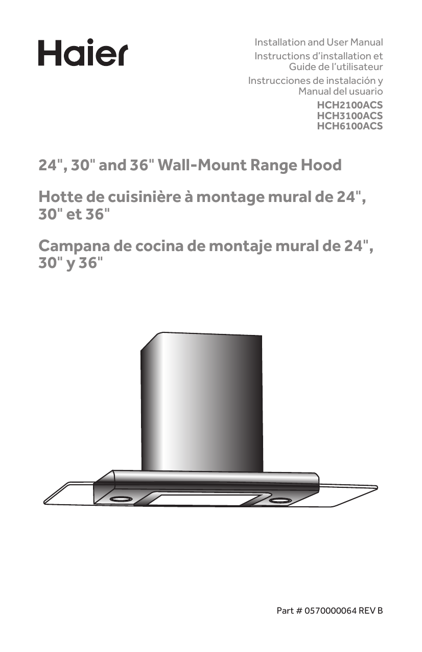 Haier HCH2100ACS Range Hood Owner's Manual Manualzz