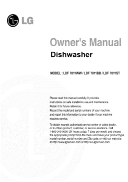 LG LDS5811WW Dishwasher Owner's Manual