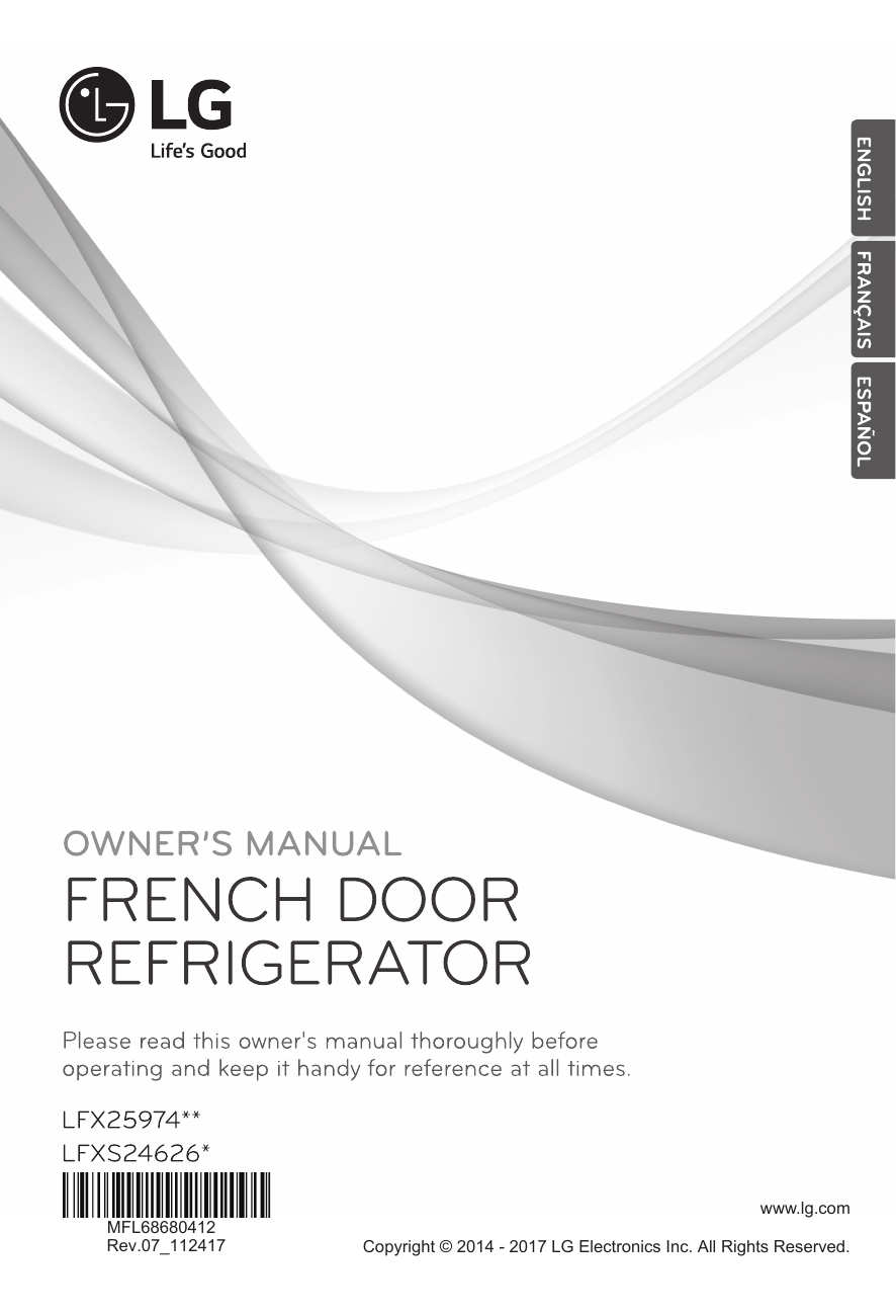 LG LFX25974SW/00 Refrigerator Owner's Manual Manualzz