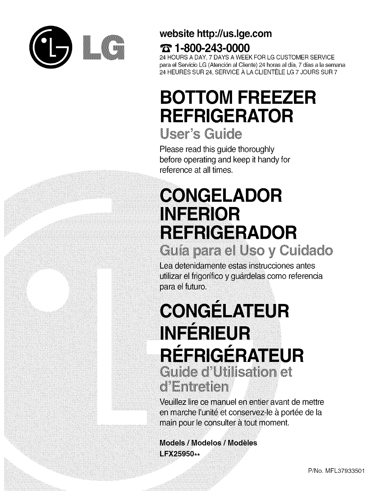 LG LFX25950SB/00 Refrigerator Owner's Manual Manualzz