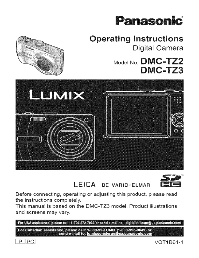 Panasonic DMC-TZ3 Owner's manual | Manualzz