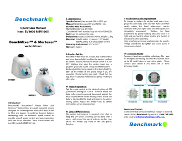 for BenchMixer Vortex Mixer 3 Size Benchmark Scientific BV1000-FLAT Flat Head