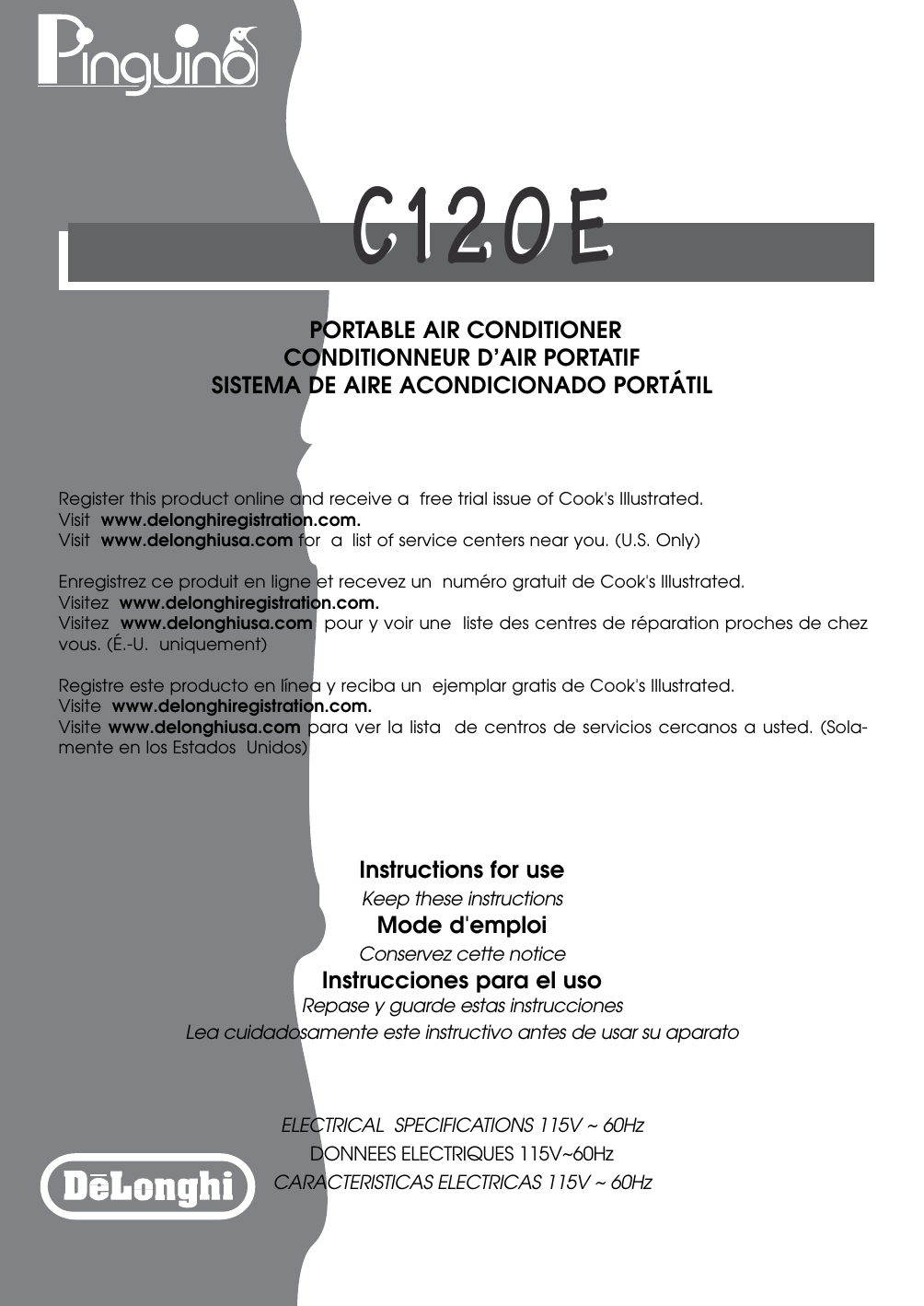 DeLonghi C120E Owner's Manual | Manualzz