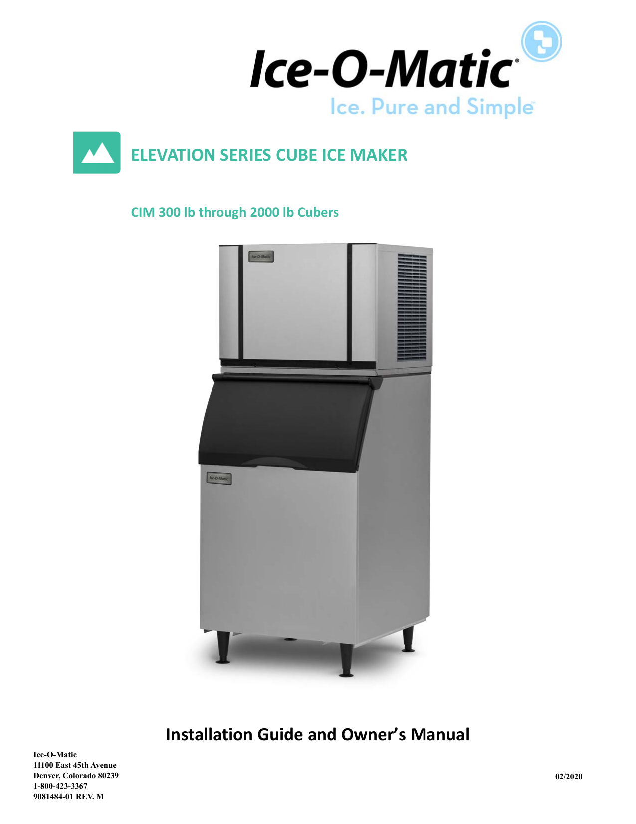 IceOMatic CIM2046/2047 Cube Ice Machine Installation Guide Manualzz