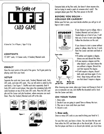 User manual Hasbro The Game of Life (English - 2 pages)