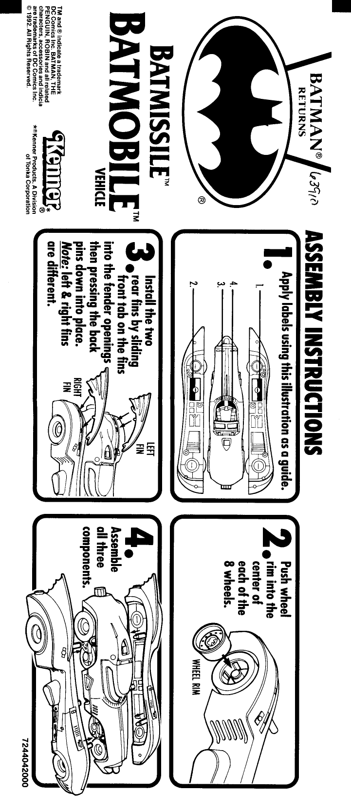 Hasbro Batman Returns-Batmissile Batmobile Instructions | Manualzz