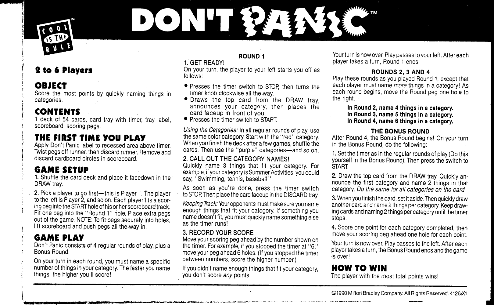 Don T Panic Rules