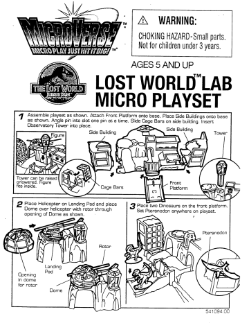 Hasbro JP Lost World MicroLab Playset Instructions | Manualzz