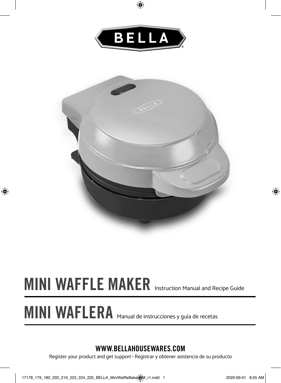 Bella Mini Waffle Maker Llama, Pink Owner Manual | Manualzz