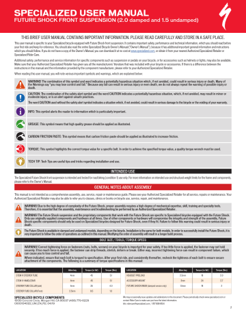 Specialized roubaix cheap future shock manual