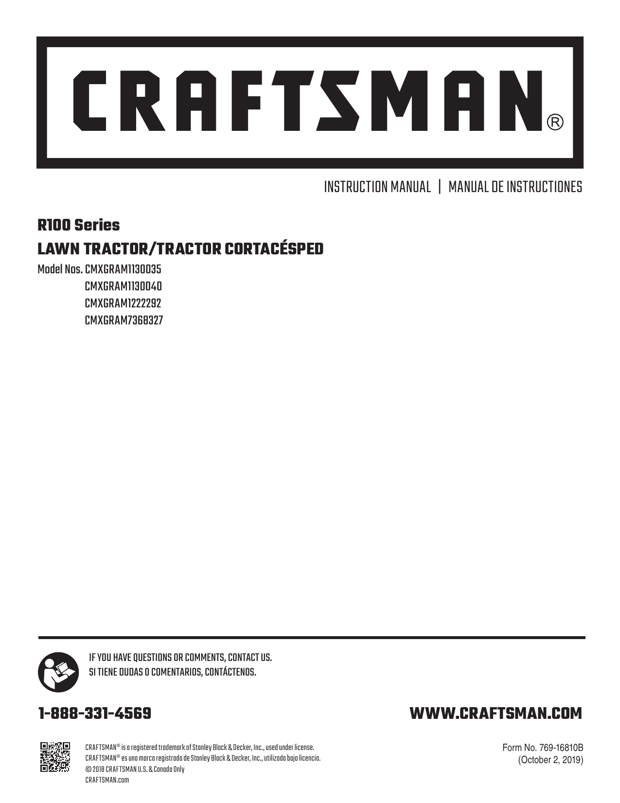 Craftsman R100 Series Lawn Tractor Parts