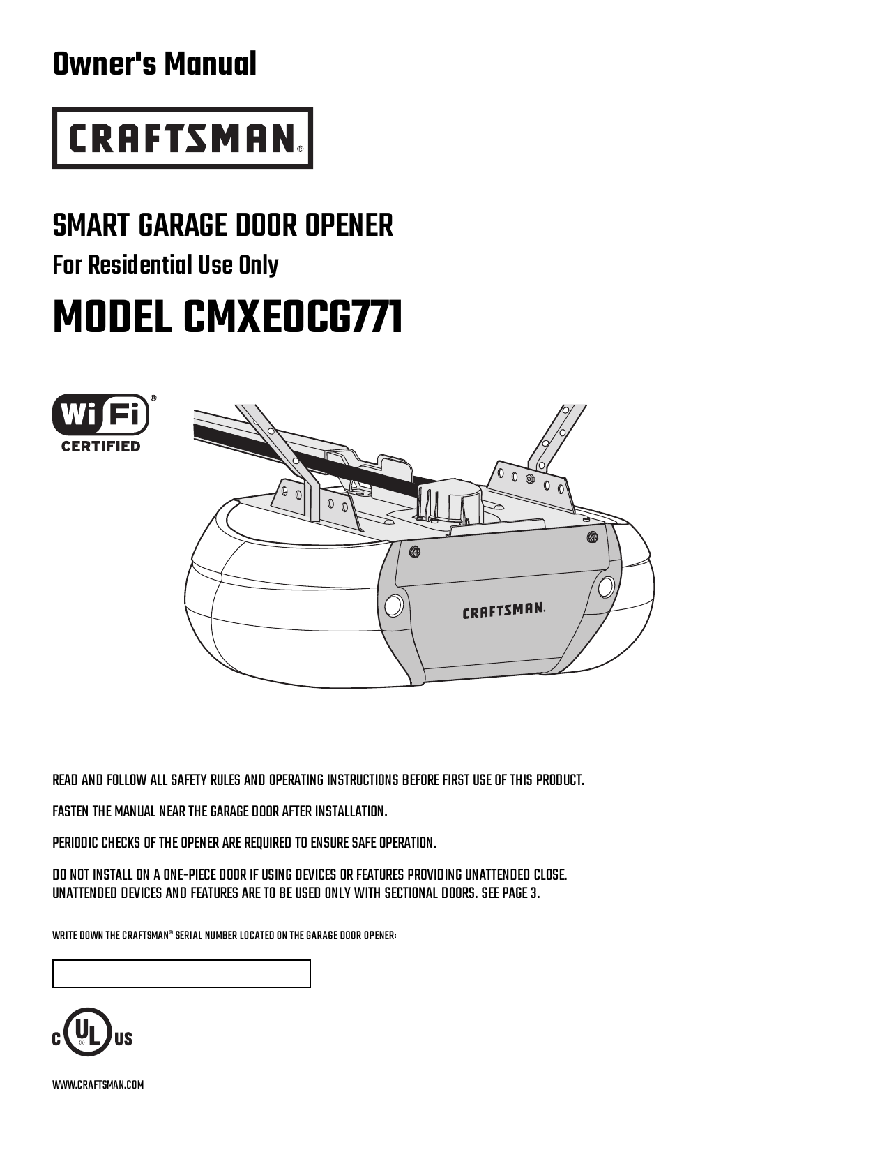 Crafstman Cmxeocg771 Owner S Manual Manualzz