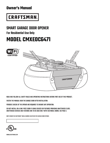 Crafstman CMXEOCG471 1/2 HP Chain Drive Garage Door Opener Kit Product