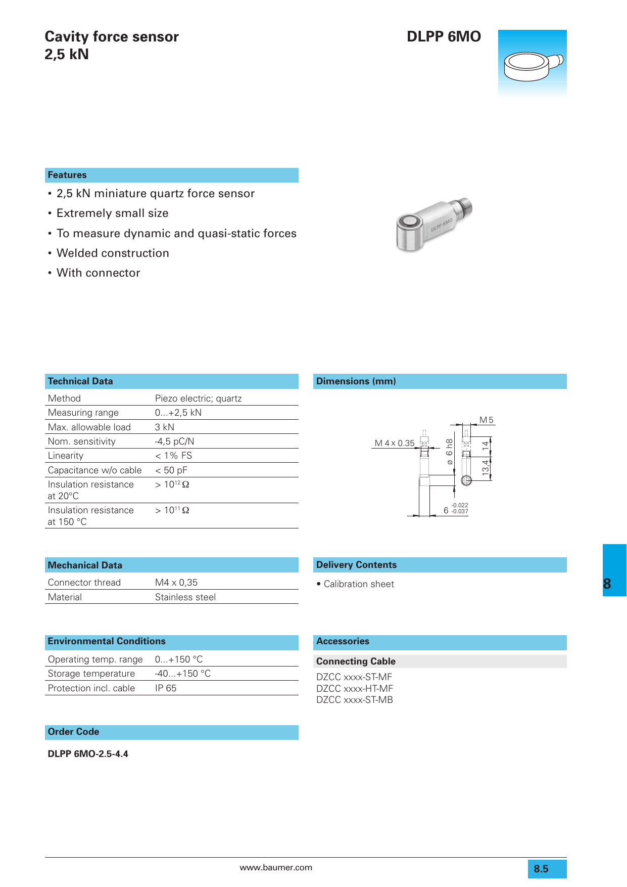 Baumer DLPP 6MO Cavity Pressure Sensor Data sheet Manualzz