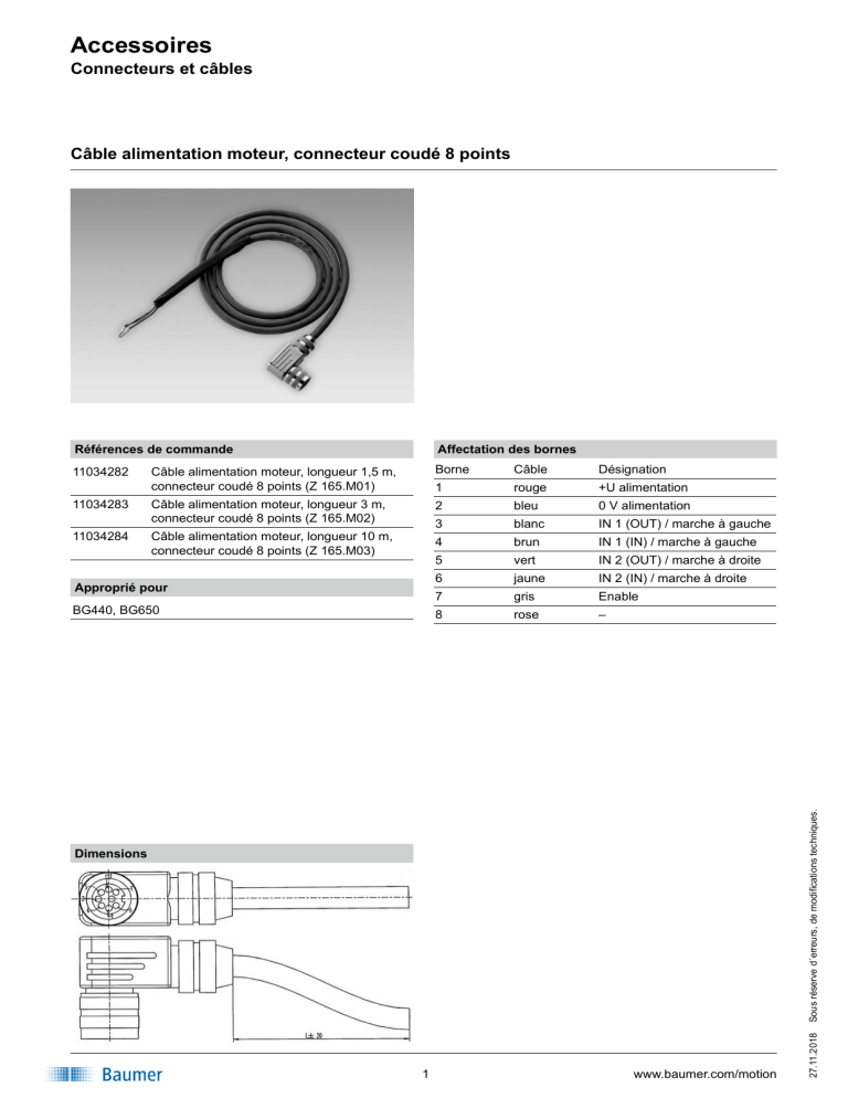 Baumer Motor Supply Cable 10 M 8 Pin Mating Connector Z 165 M03 Motor Supply Cable 3 M 8 Pin Mating Connector Z 165 M02 Motor Supply Cable 1 5 M 8 Pin Mating Conntector Z 165 M01 Datasheet Manualzz