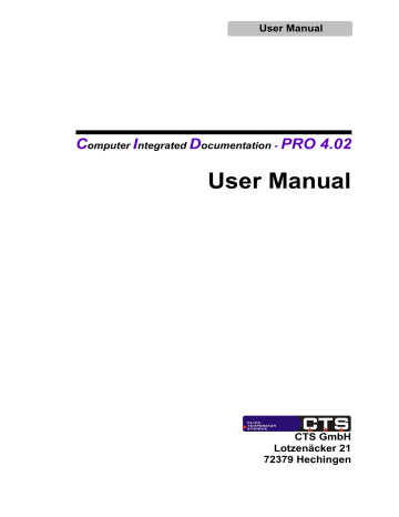 CTS CID-Software V4.02 User Manual | Manualzz