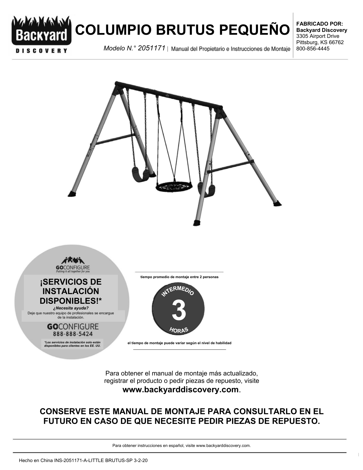 little brutus swing set