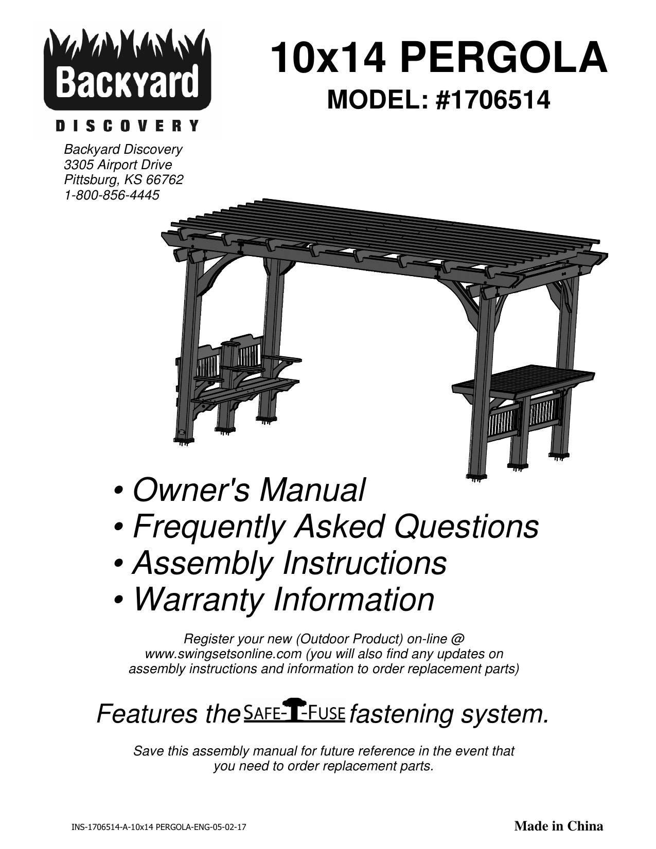 Backyard Discovery Oasis 14 X 10 Pergola Setup Manual Manualzz