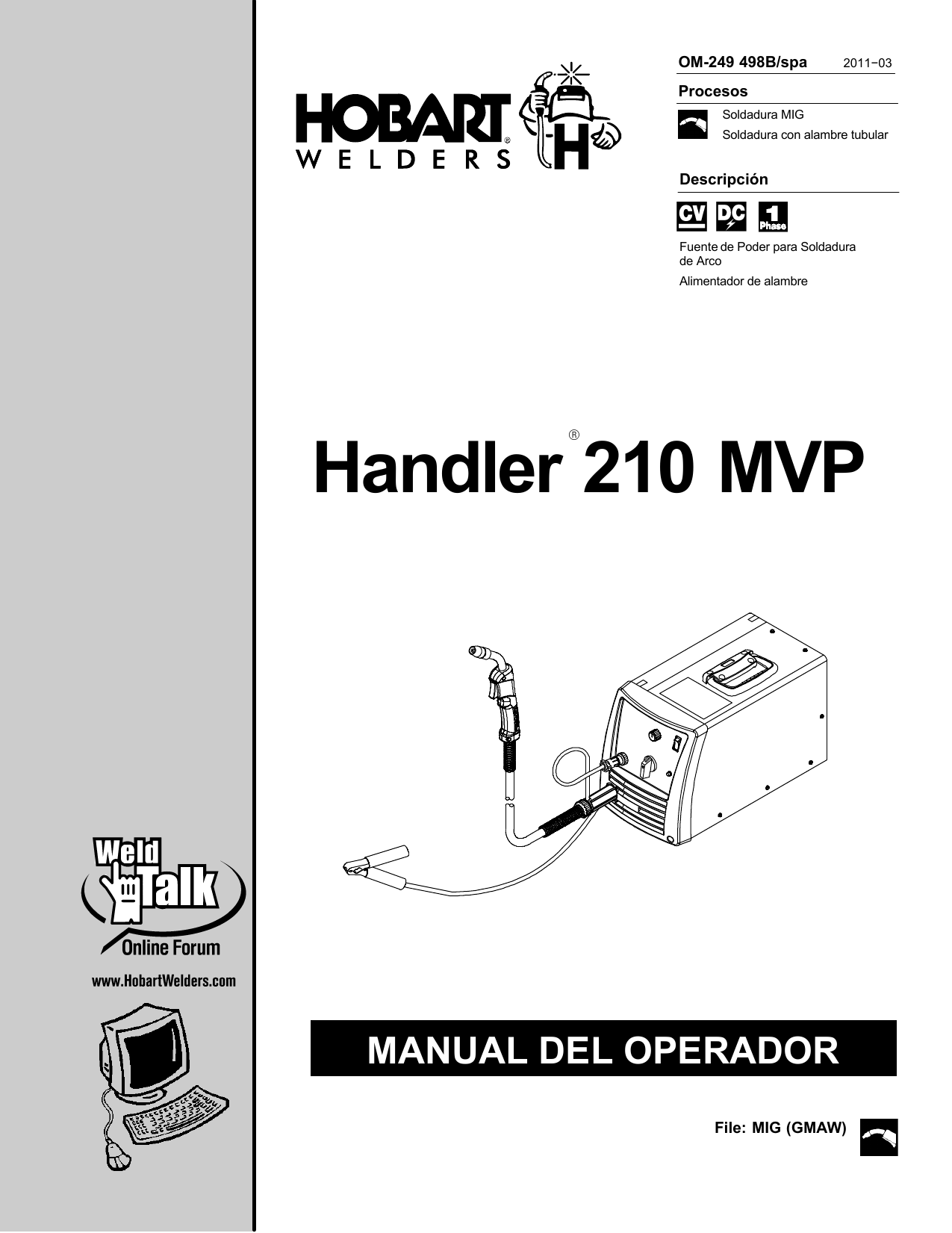 HobartWelders HANDLER 210 MVP Owner's manual | Manualzz