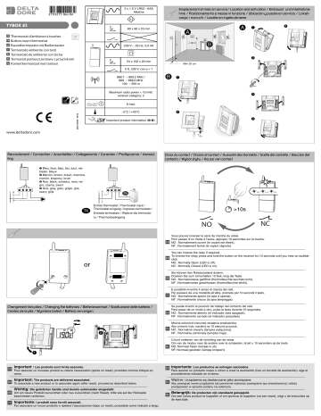 DELTA DORE TYBOX 23 Radio Wireless non programmable digital room thermostat  Guide d'installation | Manualzz