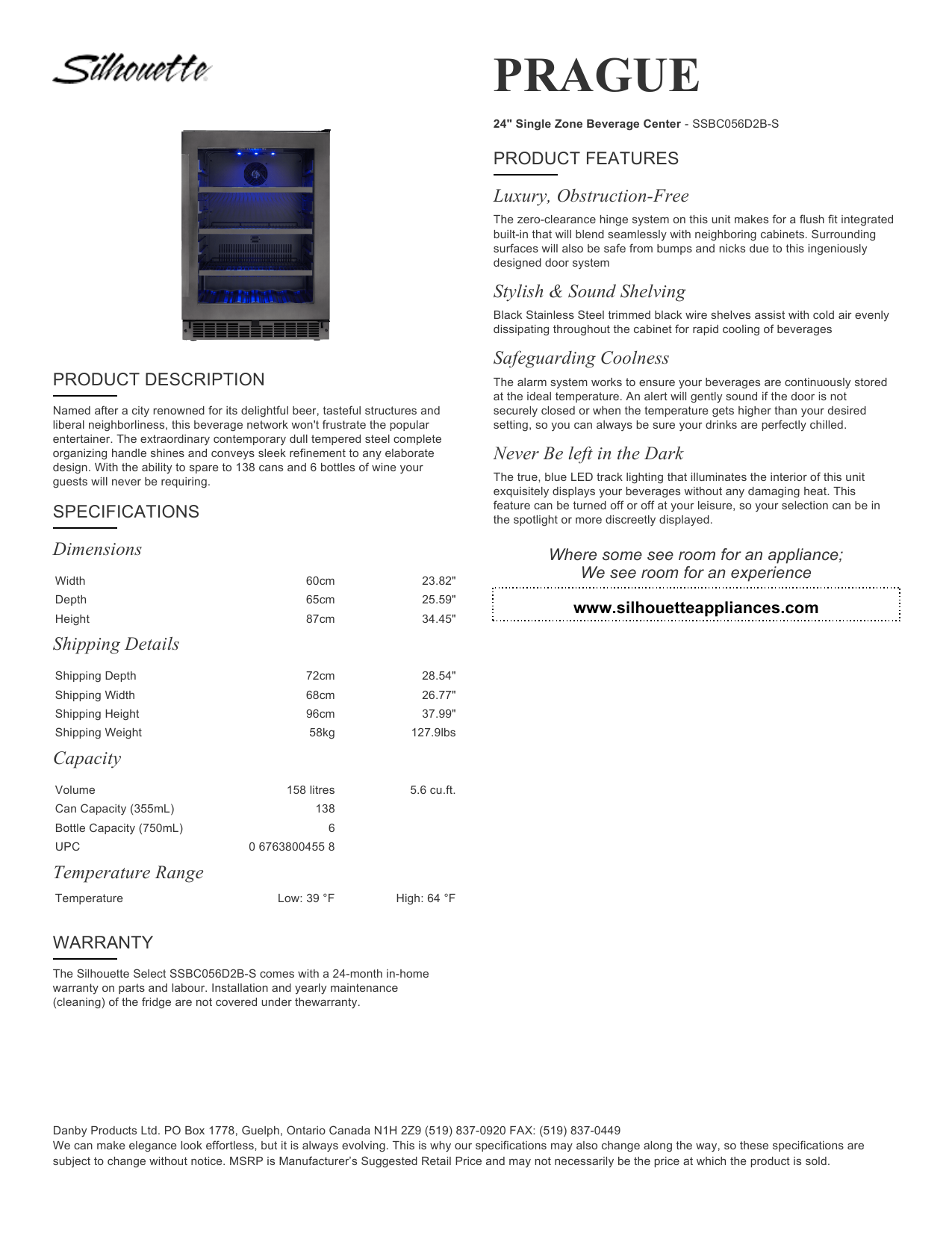 Riccotta - 24 Single Zone Beverage Center - SBC057D1BSS