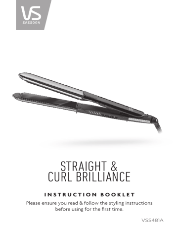 Straight to curl brilliance hair styler black vss481a Outlet