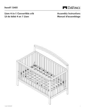 DaVinci Baby M13401 Liam 4-in-1 Convertible Crib Instruction Manual