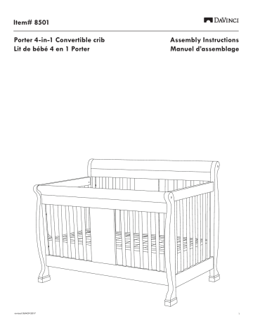 DaVinci Baby M8501 Porter 4-In-1 Convertible Crib Instruction Manual