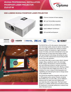 Optoma ZU510T-W - Datasheet, User 