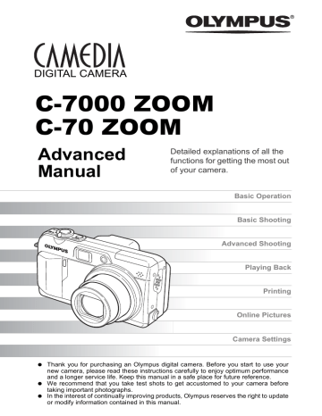 Olympus C-70 Zoom Owner Manual | Manualzz