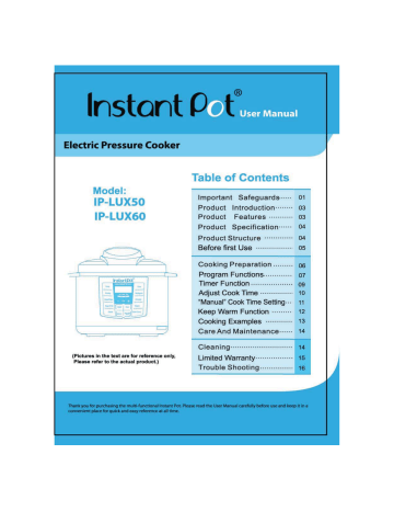 Instant pot ip lux60 manual hot sale