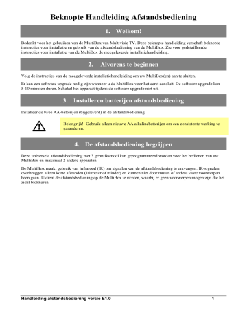Multibox Multivisie TV Owner Manual | Manualzz