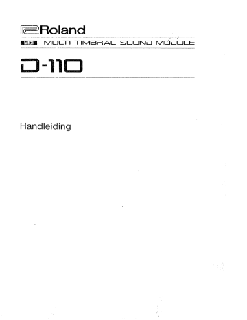 Roland D 110 Sound Module Owner S Manual Manualzz