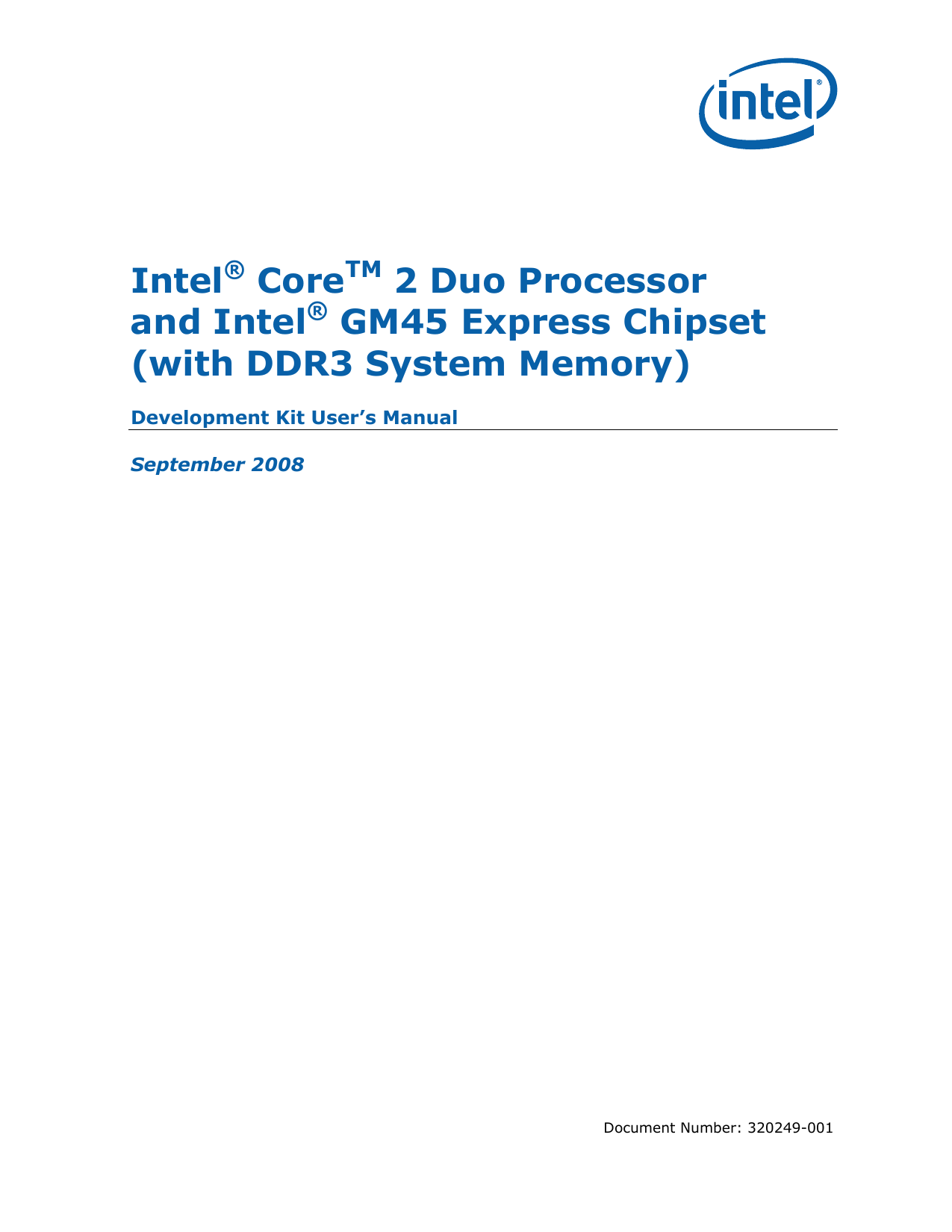 Intel Core 2 Duo Processor, GM45 Express Chipset User Manual Manualzz