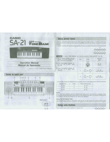 Casio sa best sale 21 parts