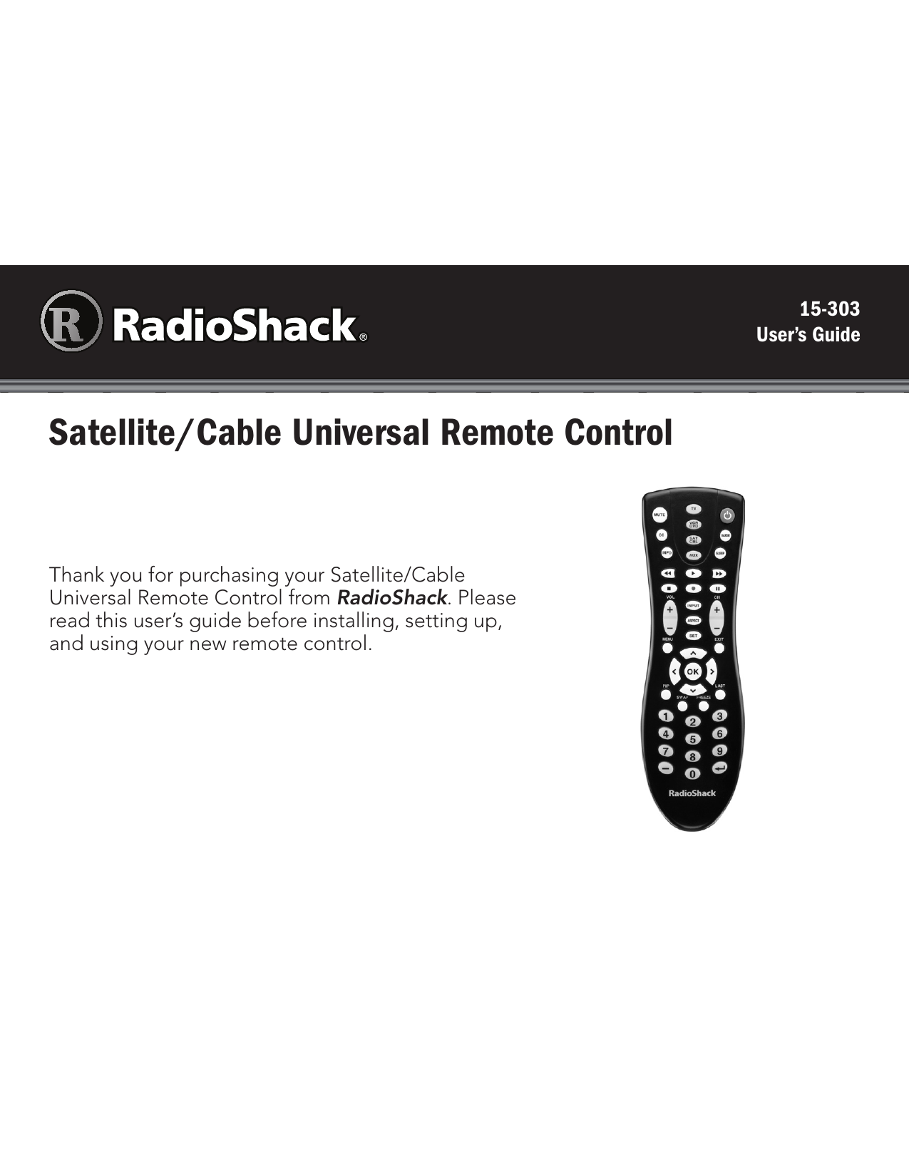 Radio Shack 15303 User Manual Manualzz