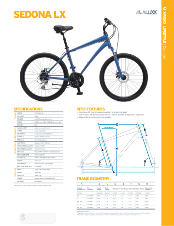 Giant SEDONA LX Datasheet | Manualzz