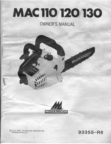 Mcculloch Mac 130 Mac 110 Mac 120 Mac 130 Mac 110 Mac 120 Owner S Manual Manualzz